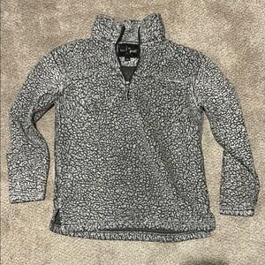 Gray Sherpa Quarter-Zip Pullover